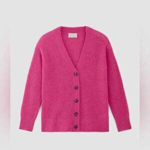 Everlane The Alpaca Oversized Cardigan in Fuschia Pink